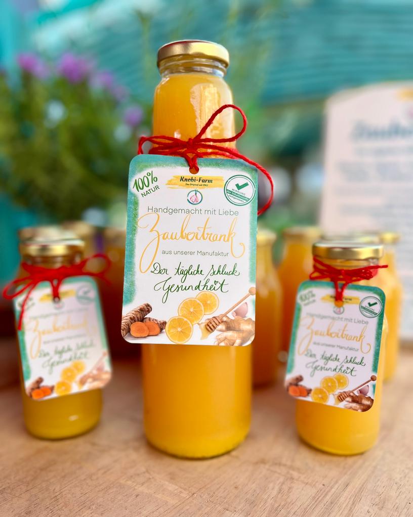 Zaubertrank - Knobi-Zitronen-Kur 1 große Flasche für 30 Tage - ohne Honig - (Abonnement)