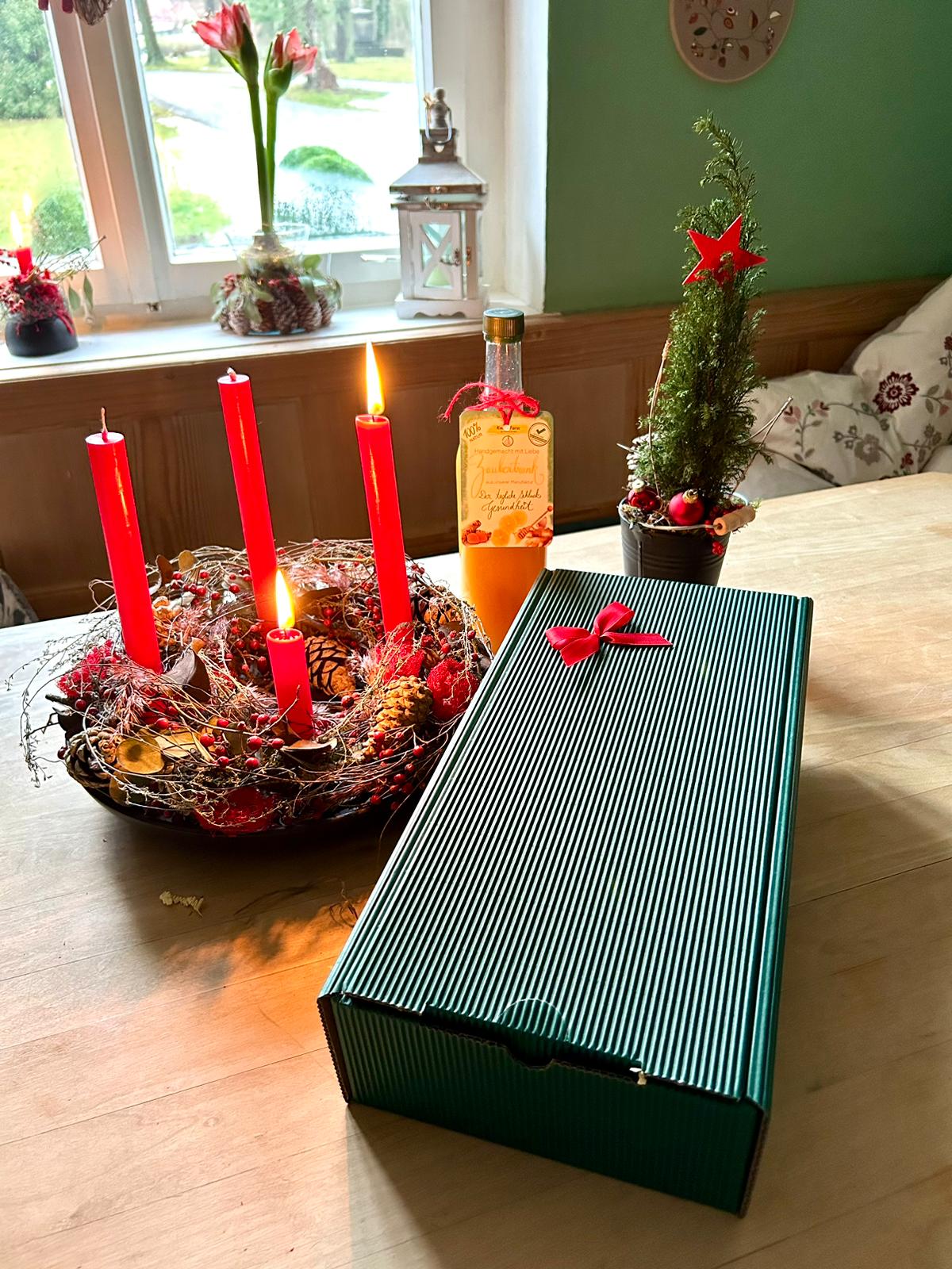 Zaubertrank - Knobi-Zitronen-Kur 1 große Fl. f. 30 Tage - mit Honig in einer Geschenkbox - Geschenk